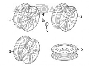 Spare tire space saver Acura TLX 15-17 R17 135/80