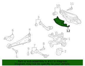 Rear left control arm pad for spring Lexus NX200t NX300 NX300h 15-21