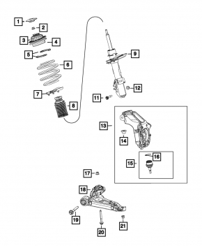 Lower control arm front left Jeep Cherokee KL 14-18