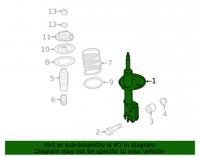 Front left shock absorber Hyundai Sonata 11-15 type 1, rusty