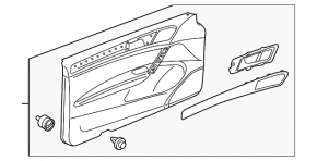 Door trim card front left VW Golf 15-19 black