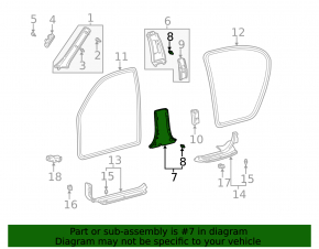 Lower right center pillar trim for Lexus ES300 ES330