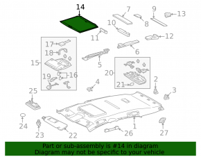 Sunroof curtain Lexus RX350 RX450h 10-15 beige, for cleaning
