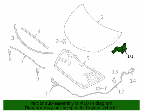 Hood hinge left Nissan Altima 13-18