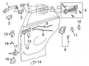 Lexus RX350 RX450h 10-11 Rear Left Door Limiter