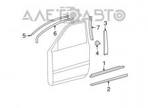 Door molding central door-glass front left Lexus RX300 RX330 RX350 RX400h 04-09