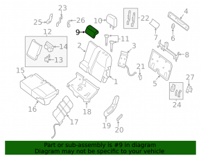 Headrest rear central Nissan Pathfinder 13-16 leather black