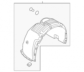 Front right fender liner for Hyundai Sonata 16-17 hybrid