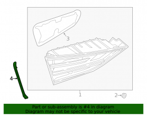 Right inner trunk lid light trim for Audi A3 8V 17-20 4D USA