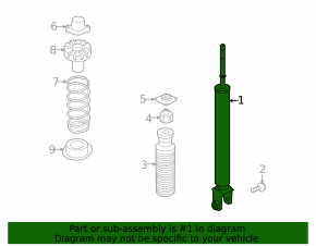 Rear left shock absorber Infiniti G25 G35 G37 4d 06-15 RWD with support