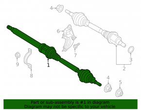 Drive axle shaft front right Lincoln MKZ 17-20 hybrid