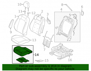 Front right passenger presence sensor for Ford Mustang mk6 15-23