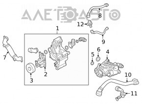 Thermostat housing assembly BMW 3 G20 19-26 2.0T, plug-in, leaking