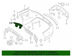 Right rear bumper mount for Mercedes CLA 14-19 USA
