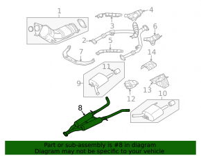 Infiniti G25 G35 G37 4WD 2007-15 2WD Exhaust Line Center