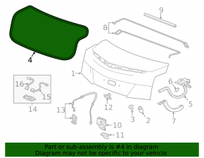 Cadillac ATS 13-18 Trunk Lid Seal