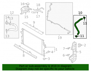 Upper cooling pipe Kia Niro 17-22 HEV, PHEV