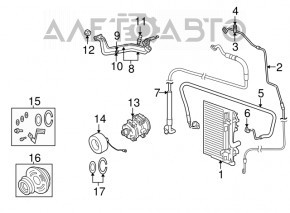 Air conditioner tube compressor-heater Chrysler 300 11-13