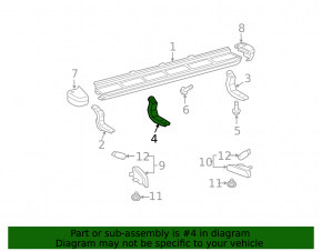 Front left step sill bracket, center, Toyota FJ Cruiser 2007-2014
