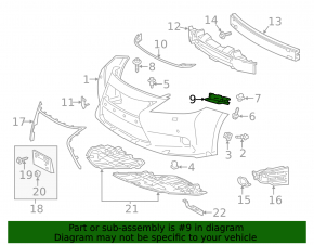 Front bumper mount right Lexus ES300h ES350 13-18