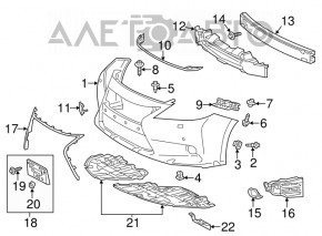 Front bumper mount right Lexus ES300h ES350 13-18