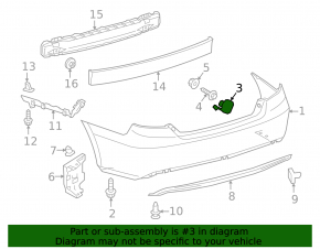 Left rear bumper cap Toyota Camry v55 15-17 usa usa