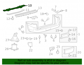 Lexus LX570 rear bumper absorber 12-21 rest.