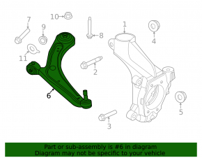 Lower front left control arm for Nissan Ariya 23-25