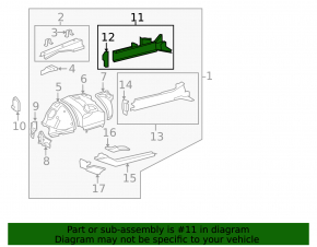 Outer side member, front right, Lexus LS460 LS600h 07-17