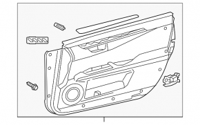 Door trim card front right Lexus ES300h ES350 13-15 beige leather scratch