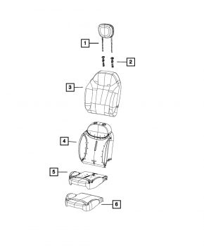 Passenger seat Fiat 500L 14-15 without airbag, mechanic, cloth black with brown inserts