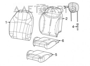 Passenger seat Fiat 500L 14-15 without airbag, mechanic, cloth black with brown inserts