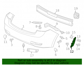 Rear Bumper Bracket Right Acura ILX 13-15