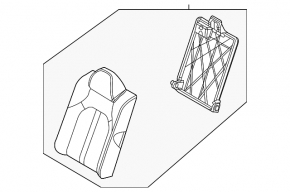Rear seat row 2 upper left side Hyundai Sonata 20-22 black and gray cloth