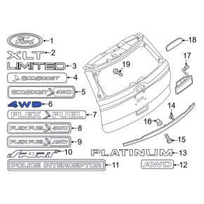 Ford Explorer 16-19 Tailgate Emblem