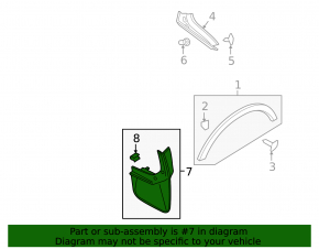 Mudguard rear right Ford Escape 13-19