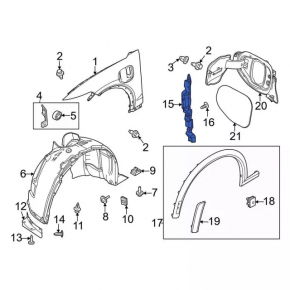 Seal wing door-wing front left Ford Mustang Mach-E 21-23