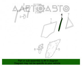 Rear left door glass guide Mercedes W164 ML