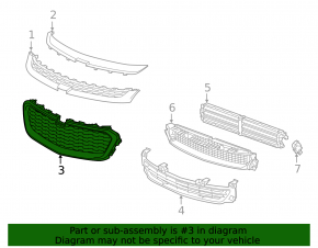 Central radiator grille for Chevrolet Malibu 2014-2015
