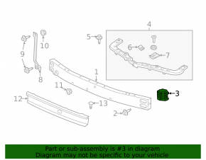 Front Bumper Absorber Central GMC Terrain 18-21