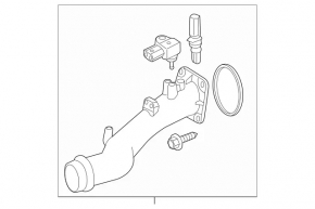 Turbocharger pipe left Mercedes GLA 14-19 2.0 with sensor