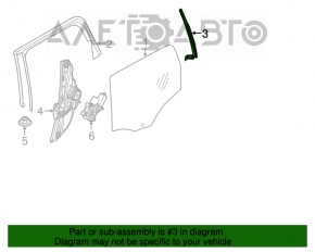 Rear left door glass guide Mini Cooper Countryman R60 10-16