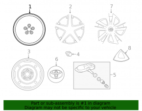 Wheel disk R15 Toyota Prius 50 16- curb