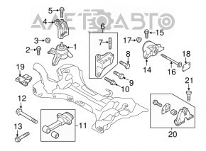 Left engine mount bracket for Hyundai Sonata 11-15 hybrid