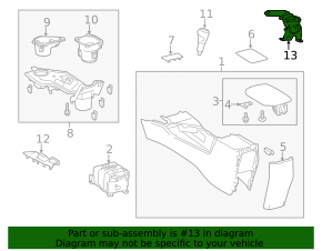 Parking brake lever for Toyota Rav4 13-18 Limited, Platinum, SE, rusty bracket