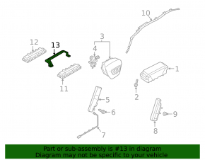 Bracket for the passenger knee airbag for the Audi E-Tron 19-23