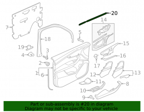 Glass seal inside front left door Audi Q7 16-