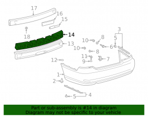 Rear Bumper Absorber Upper Lexus ES300 ES330