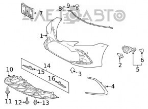 Right front bumper molding for Toyota Camry v70 21-24 LE/XLE