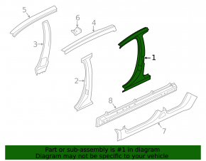 Mitsubishi Outlander 14-22 left center pillar